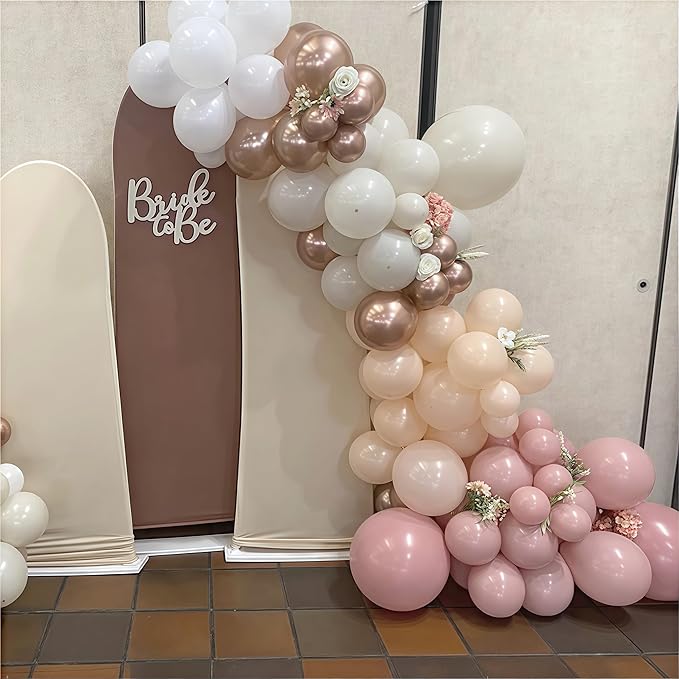 Nude Dusty Pink Balloons Set, 60Pcs 12 Inch Retro Blush Pink Apricot Helium Balloon Beige Sand White Champagne Gold Latex Neutral Balloons for Birthday Wedding Baby Bridal Shower Party Decorations