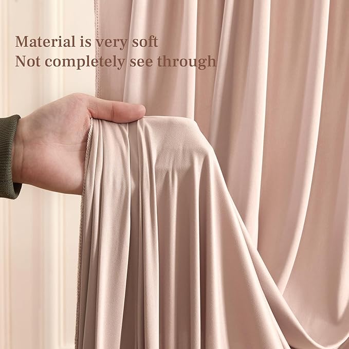 8x10FT Nude Backdrop Curtains for Wedding Parties, Wrinkle Free Polyester Photography Backdrop Drapes for Wedding Baby Shower Birthday Parties Stage Background Stand Decorations 4x10ft,2 Panels