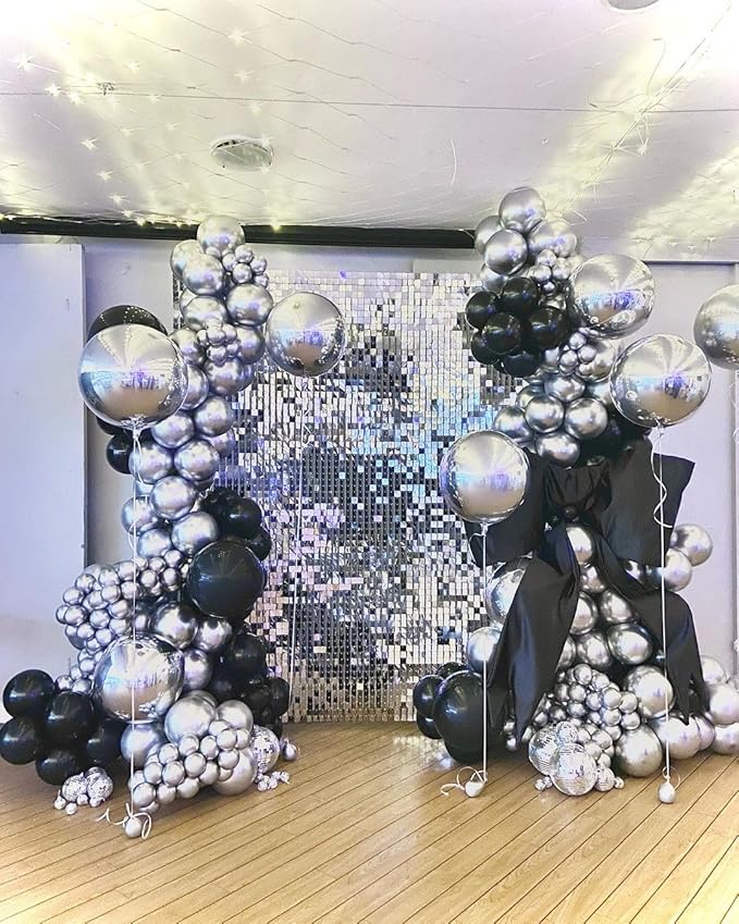 18 Inch Metallic Silver Balloons - 35pcs Large Thick Chrome Silver Balloons for Birthday, Baby Shower, Wedding, Graduation, Summer Themed Party Decorations
