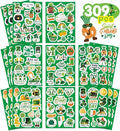 309PCS St. Patrick's Day Theme Stickers Shamrock Stickers for Kids Irish St. Patrick's Day Craft for Toddlers Teachers Classroom Home Favor Gift Supplies