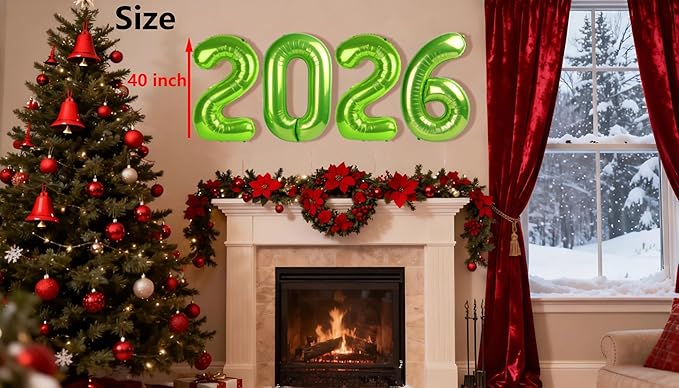 40 Inch Light Green Balloons 2026, New Years Eve Decorations Foil Balloons 2026 Set, Light Green Class of 2026 Balloons Party Supplies