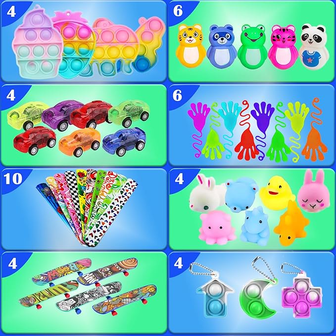 148 Pcs Party Favors for Kids 4-8-12 Assortment Fidget Toy, Easter Egg Fillers, Treasure Box Toys for Classroom Prizes, Carnival Prizes, Goodie Bags Stuffers Pinata Fillers
