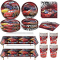 82 PCS Cars Party Supplies, Cars Party Tableware Includes 40 Plates, 20 Napkins, 20 Cups, 2 Tablecloth for Birthday Party Decorations