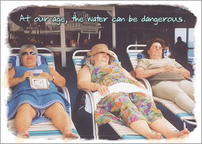 SHADE TREE GREETINGS Funny Women's Birthday Greeting Card (5" x 7") by Actual Pictures | 3 Pack + 3 Envelopes (Lifeguards)