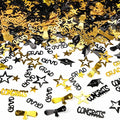 Gold and Black Graduation Confetti 2026, 1000 Pcs Congrats Grad Confetti Class of 2026 Party Table Centerpiece for 2026 Graduation Party Decorations