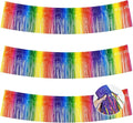 BEISHIDA 3 Packs Metallic Foil Fringe Garland Rainbow Wall Hanging Tinsel Fringe Banners for Car Floats Bridal Shower Wedding Birthday Easter Graduation Holiday Party Decoration(30 Feet)