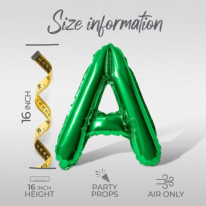 Letter Balloons - HAPPY RETIREMENT 16" Inch Alphabet Letters Foil Mylar Balloon Retirement Party Balloon Banner (Green)