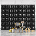 NISOCY 48PCS Black Square Foil Balloons Wall Backdrop Metallic Double Sided Black Balloon Tunnel Arch Kit for New Year Birthday Baby Shower Graduation Party Decorations