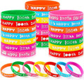 JUNEBRUSHS 100th Day of School Party Favors, 42pcs 100 Days of School Silicone Bracelets Rubber Wristbands for Kids School Party Students Kindergarten Teacher Preschool Gift Decorations Supplies