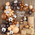 128 Pcs Cow Print Balloon Arch Kit, Brown Nude Tan Apricot Cow Balloon Arch Garland Kit Different Sizes, Latex Balloons Garland Kit for Farm Party Cowboy Party Dcorations Baby Shower Birthday Party