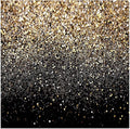 CYLYH 8x8ft Black & Gold Glitter Backdrop - Wedding, Graduation, Birthday - Vinyl Material