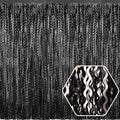 4 Pack Black Wave Foil Fringe Curtain Backdrop, 3.28Ft x 8.2Ft Metallic Tinsel Foil Fringe Streamer Curtains for Photo Booth, Mother's Day, Easter, Birthday, Wedding Party Decoration