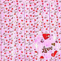 4 Pack Love Pink Wave Foil Fringe Curtain Backdrop, 3.28Ft x 8.2Ft Metallic Tinsel Foil Fringe Streamer Curtains for Photo Booth, Mother's Day, Easter, Birthday, Wedding Party Decoration