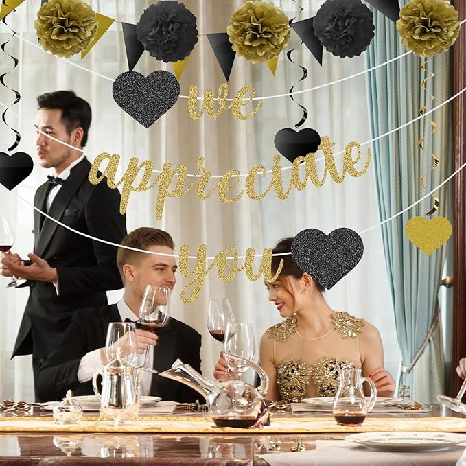 We Appreciate You Banner Thank You Party Decoration Supplies Employee Appreciation Decorations Work Anniversary Office Party Decorations for Employee Staff