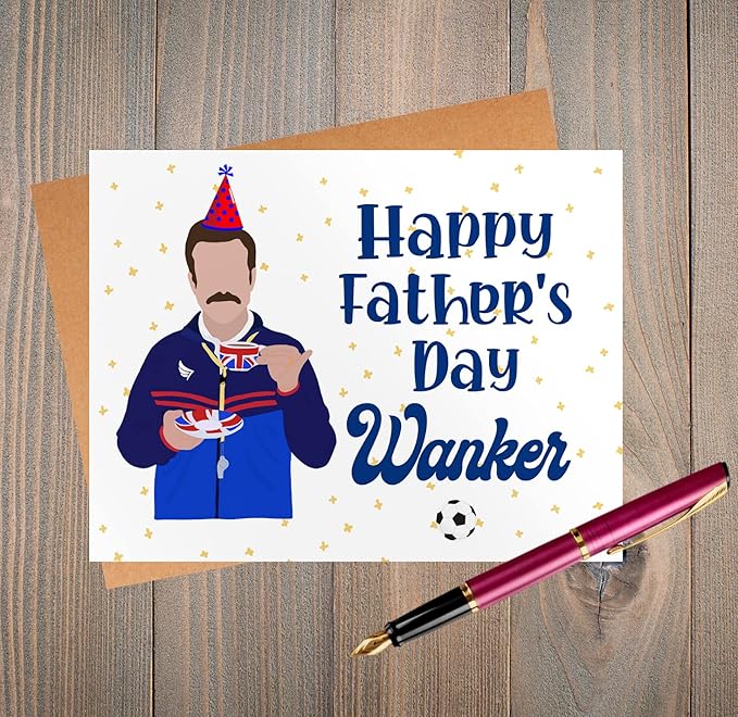 BALOR Ted Card | Card For Her | Card For Him| Funny Birthday Card | Gift | Popular Birthday Card | Happy Birthday Wanker | 4.25 x 5.5 Folded Cardstock Greeting Card (Father's Day)
