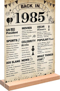 DARUNAXY 41st Birthday Party Decorations, Vintage Back in 1985 Poster Acrylic Sign with Stand 41 Year Old Party Supplies for Men& Women Vintage 1985 Table Decor 41st Anniversary Class Reunion Gifts