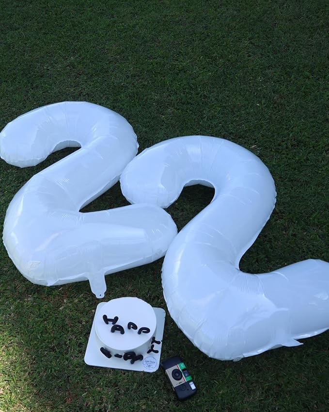 White Number 2 Balloon 40 Inch, 2 Balloon Number, 2nd Birthday Decorations for Baby Girls Boys Toddlers
