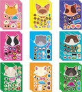 27 Sheets Cat Make a Face Sticker Sheets for Kids Todders Activities, Make Your Own Stickers for Kids Birthday Party Favor Supplies Craft
