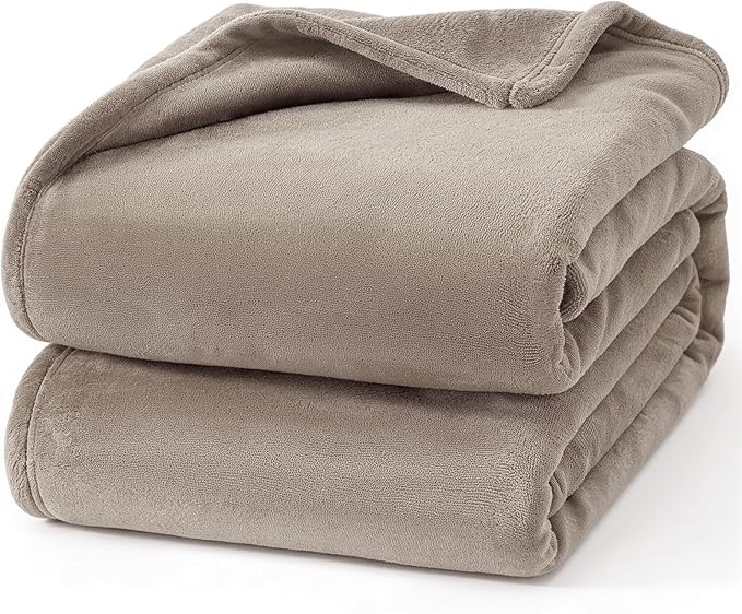 Hansleep Fleece Mocha Brown Full Blanket, Super Soft Flannel Fuzzy Plush Cozy Blanket for All Seasons, Mocha Brown, Full 84x90 Inches
