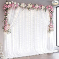 White Backdrop Curtains with Lights for Parties,10x10FT Wrinkle Free Wedding Photo Backdrop Curatin Drapes Fabric for Baby Shower Birthday Ceremony Reception Home Party Decorations-5ft x 10ft,2 Panels