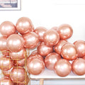 Rose Gold 12 Inch 100 Pcs Latex Metallic Chrome Balloons Helium Shiny Thicken Balloons Party Decorations (Rose Gold)