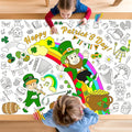 Labeol St Patricks Day Decorations Coloring Tablecloth for Kids Giant Coloring Poster Banner St Patricks Day Crafts Gifts for Kids Party Decor