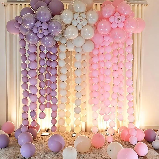 Pastel Pink Quick Link Balloons, 100PCS 10 Inch Baby Pink Linking Balloons for Making Balloon Wall Heart Arch, Tails Balloon for Girls Wedding Birthday Baby Shower Valentine's Party Decorations