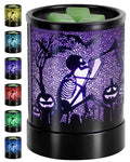 Halloween Wax melt Metal Warmer for Scented with 7 Colors LED Changing Wax Burner Melter and Scentsy Warmer for Halloween Decorations Indoor