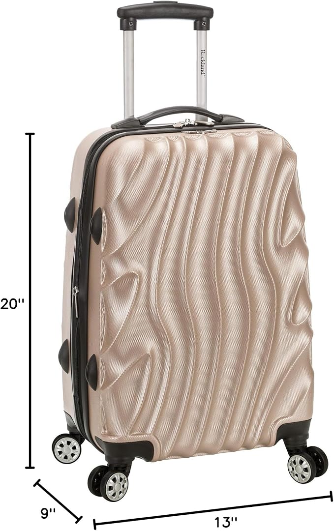 Rockland Melbourne Hardside Expandable Spinner Wheel Luggage, Carry-On 20", Goldwave