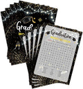 Graduation Party Games - Word Search Game Cards for The Graduate - Graduation Party Decorations 2024 - Gold & Black Grad Celebrations Party Supplies for High School/College - 30 Game Cards(G01)