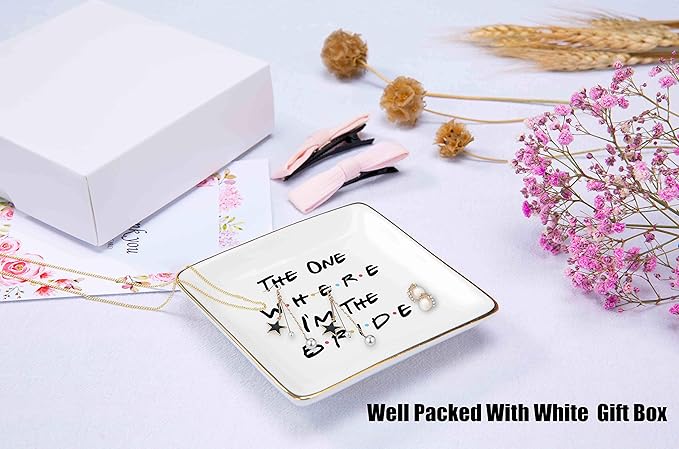 Bride Wedding Jewelry Tray Gift,The One Where Ring Dish,I'm the Bride,Engagement Gift,Bridal to Be,Newly Engaged,Bridal Shower Present,Bachelorette Party Present-Friends TV Show-Trinket Holder