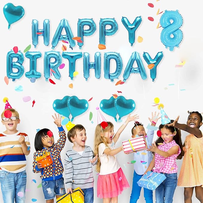 2 Set 20 Pcs Number Balloons 16 Inch Baby Blue 0-9 Number Mylar Foil Balloons Baby Blue Custom Digital Balloons for Birthday Party Engagement Graduations Anniversary Baby Shower Decor Party Supplies