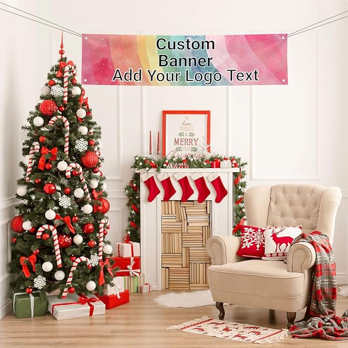 Custom Banners Personalized Banner Signs Add Your Own Design for Party Birthday Graduation Wedding Event Decoration 12×47 Inches
