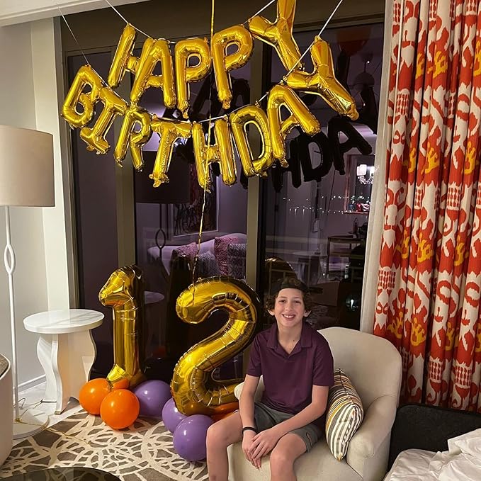 13 Balloon Number, Gold Number 13th 31th Birthday Balloons 40 Inch, 13 or 31 Years Old Gold Birthday Decorations for Boys Girls, 13th Anniversary Decorations