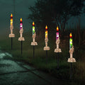 Hourleey Halloween Decorations, 10 Pack Skull Candle Lights with Stakes, Battery Operated Waterproof Pathway Decor with Timer for Indoor Outdoor Front Pathway Lawn Yard Garden