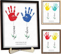 Personalized Mothers Day Handprint Gift, Kids Art Frame with Paint, Family Handprint Kit, Custom Art Craft Keepsake Sign, Gifts for New Parents, Mom, Grandma Nana, Nursery Home Decor