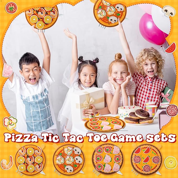 16 Set Pizza Party Game Turtle Favors 5.91 x 5.91 Inch Pizza Tic Tac Toe Game Turtle Themed Birthday Party Supplies Back to School Gifts