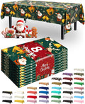 Pureegg Plastic Table Cloth Disposable 8 Pack, 54 x 108 Inch Rectangle Tablecloths, Sturdy Leakproof Plastic Covers for Party, Picnic, Wedding, Winter & Xmas Decoration, Christmas Green