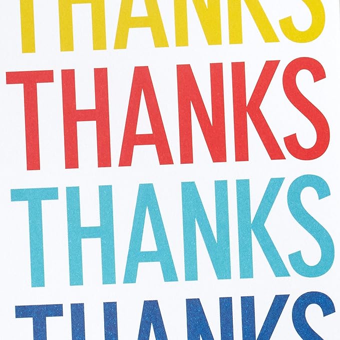 Hallmark Thank You Cards Assortment, Primary Colors (48 Thank You Notes for Kids and Adults) for Graduation, Baby Shower, Birthdays, All Occasion