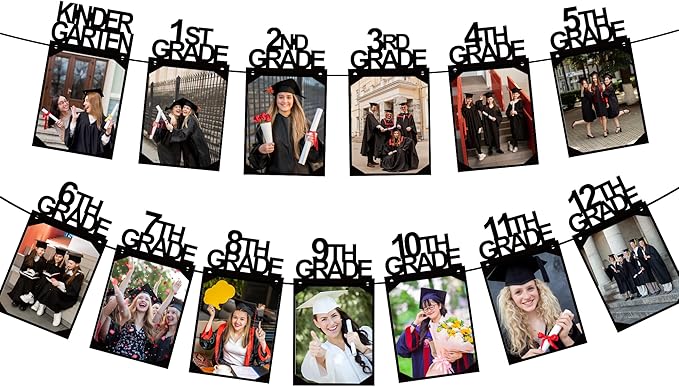 Graduation Decorations 2026 - Congrats Grad Photo Banner | K-12th Picture Banner Senior 2026 Decor for Middle High School College Class of 2026 Graduation Party Decorations Supplies