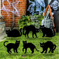 6 PCS Halloween Yard Signs,Scary Black Cat Yard Signs with Stakes,Halloween Decoration for Lawn Garden Courtyard