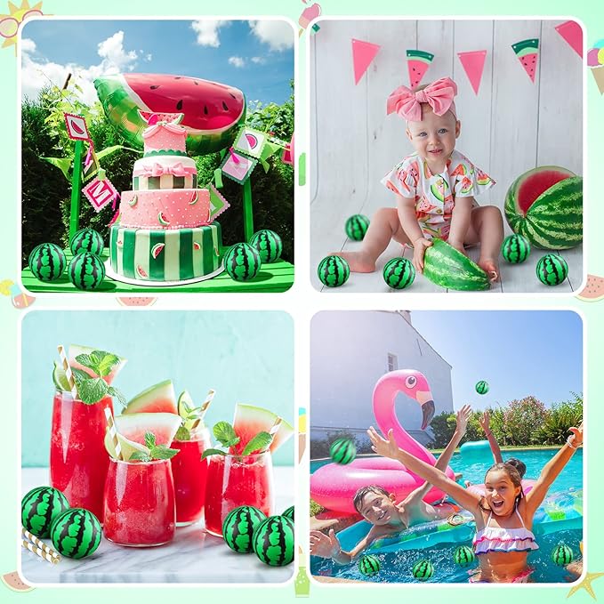 Zhanmai 36 Pack Watermelon Stress Balls Party Favors 2.5 Inch Sensory Fidget Toy Mini Watermelon Foam Balls One in a Melon Party Decorations Summer Pool Toys for Children Adults Stress Relief Gifts