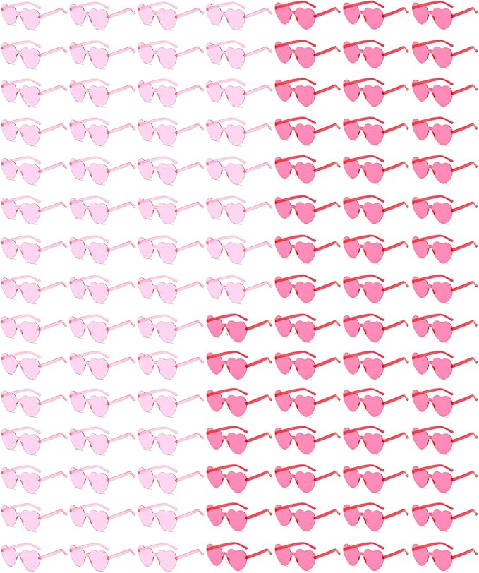 20 Pairs Heart Shaped Sunglasses for Women Colorful Glasses Fun Trendy Transparent Heart Sunglasses Party Favor
