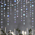 52Ft Winter Onederland Birthday Decorations Iridescent Snowflakes 1st Holographic Paper Snowflakes Garland Streamer for Winter Wonderland Christmas Frozen Snowflake First Birthday Party Supplies