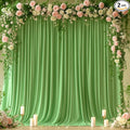 8x10FT Sage Green Backdrop Curtains for Wedding Parties, Wrinkle Free Polyester Photography Backdrop Drapes for Wedding Baby Shower Birthday Parties Stage Background Stand Decorations 4x10ft,2 Panels