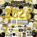 Happy New Year Decorations 2026, Foil Balloon Fringe Curtains Latex Balloons Curtains Photography Backdrops Photo Booth Props Blowouts for New Years Eve Celebration