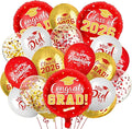 Red and Gold Graduation Balloons Graduation Decorations 2026, 51Pcs Grad Latex Balloons and Grad Foil Balloon with Confetti Ribbons Grad Party Decorations for College High School