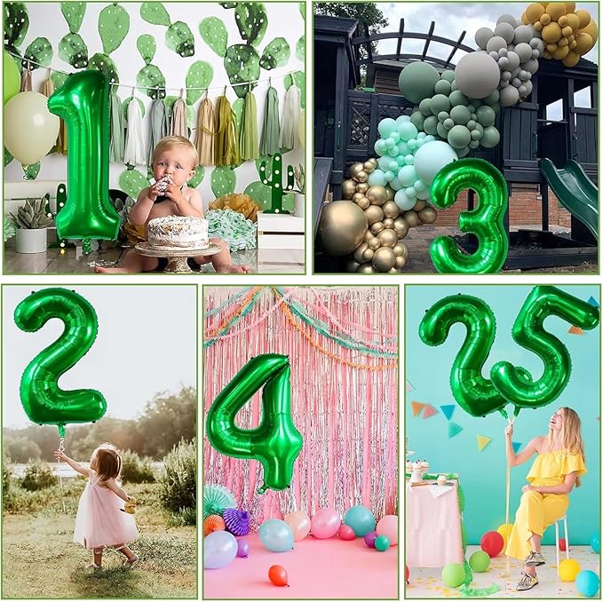 Green Number Balloons, 40 Inch Dark Green Balloon 6.6 Helium Balloon 6th Birthday for 6 Years Birthday Party Wedding Anniversary Decoration Children Girls Boys