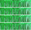 4 Packs Foil Fringe Garland Tinsel Streamers Shiny Wall Hanging Birthday Banner Backdrop for Graduation Wedding Anniversary Celebration Happy Birthday Party Decorations Green