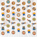 Xinnun Dart Battle Party Decorations Wars Garlands Banners Bullet Target Gun Theme Banner Cutouts Ribbon Streamers for Dart Battle Birthday Party Supplies Favors